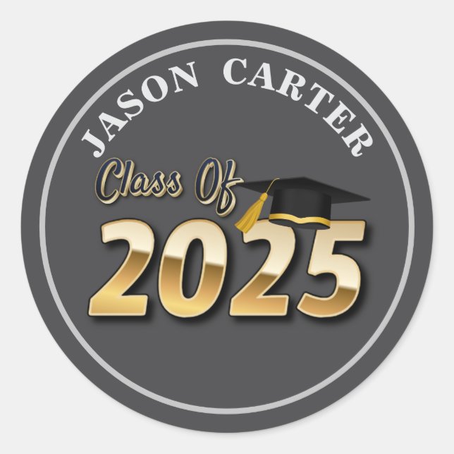 Senior Graduate Class of 2025 Graduation Party Classic Round Sticker (Front)