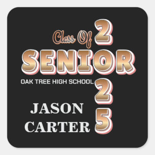 Senior Graduate Class of 2025 Graduation Party Square Sticker