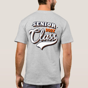 Senior Graduating class of 2021, orange T-Shirt