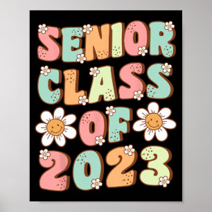 Senior Graduation Cute Groovy Senior Cl Of 2023  Poster