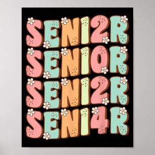 Senior Graduation Cute Groovy Senior Cl Of 2024  Poster