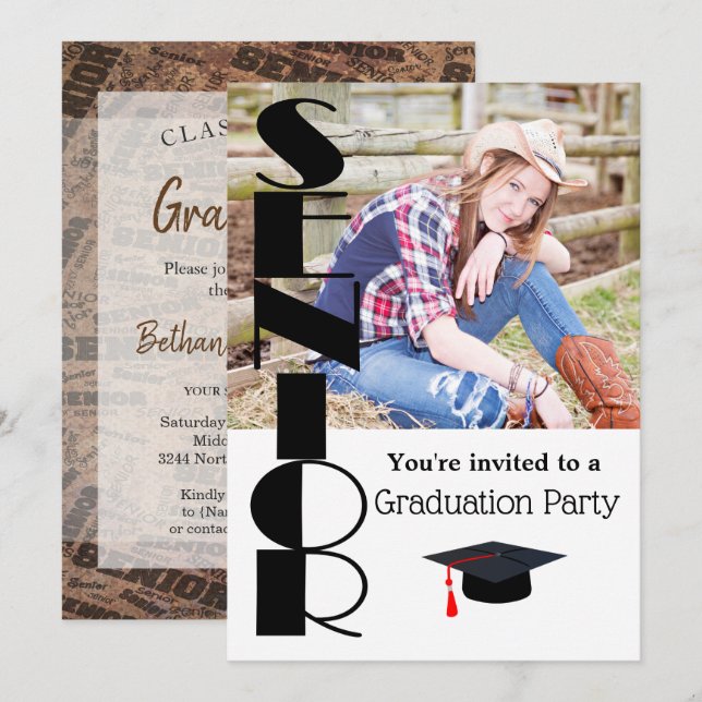 Senior Graduation Party Invitation (Front/Back)