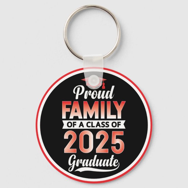 Senior Graduation Proud Family of a 2025 Graduate Keychain (Back)