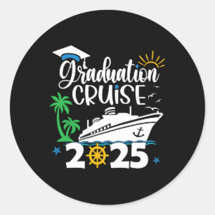 Senior Graduation Trip Cruise 2025 Aw Ship Party C Classic Round Sticker