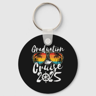 Senior Graduation Trip Cruise 2025 Retro Ship Part Keychain