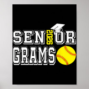 Senior Grams Cl Of 2026 Softball Grams Graduation Poster