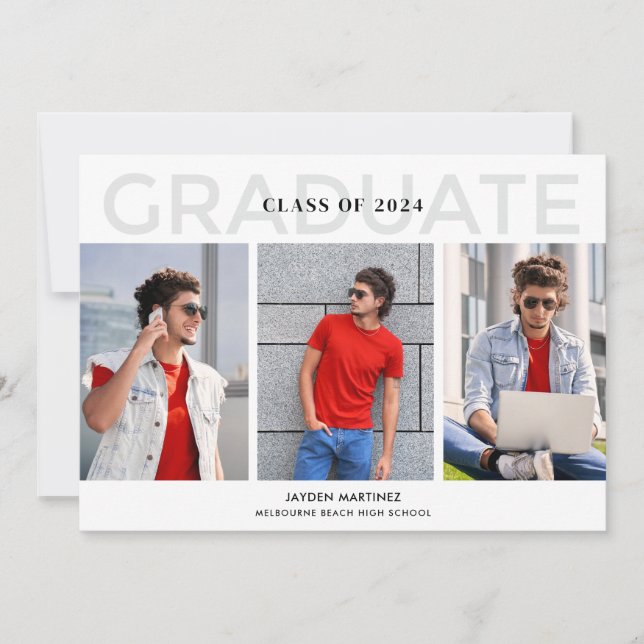 Senior High School Graduation Photo Party Invite (Front)