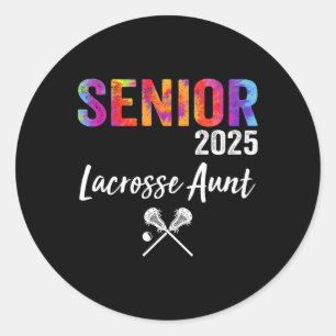 Senior Lacrosse Aunt Cl Of 2025 Graduate Lacrosse Classic Round Sticker
