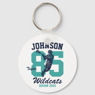 Senior Lacrosse Player College School Sports Team Keychain