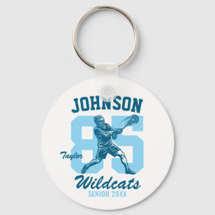 Senior Lacrosse Player College School Sports Team Keychain