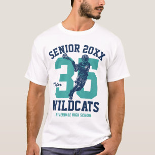 Senior Lacrosse Player Custom Sports Team T-Shirt