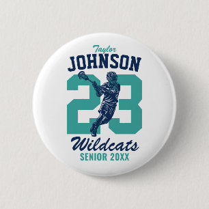 Senior Lacrosse Team High School Sports Player 2 Inch Round Button