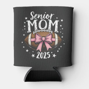 Senior Mom 2025 Class of Graduation Football Can Cooler