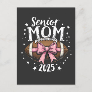 Senior Mom 2025 Class of Graduation Football  Invitation Postcard