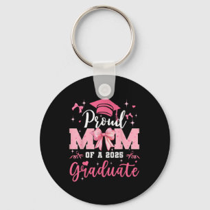 Senior Mom 2025 Graduation Proud Mom Coquette Bow Keychain