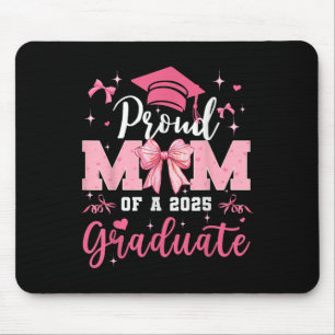 Senior Mom 2025 Graduation Proud Mom Coquette Bow Mouse Pad