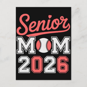 Senior Mom 2026 Baseball Proud Family Sports Shirt Postcard