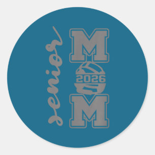 Senior mom 2026 wrestling athlete proud parent classic round sticker