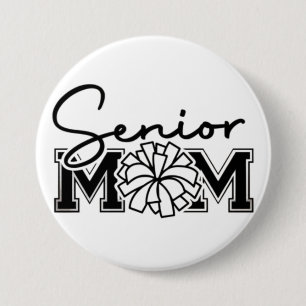 Senior Mom Cheer Design 🎓📣 3 Inch Round Button
