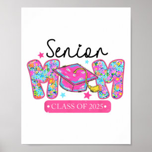 Senior Mom Cl Of 2025 Coquette Bow Graduation Poster