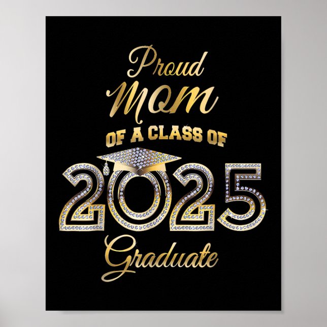 Senior Mom Cl Of 2025 Proud Mom Of Graduate Heart  Poster (Front)