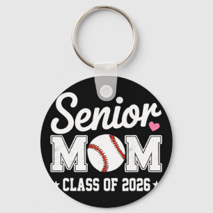 Senior Mom Cl Of 2026 Baseball Retro Mom Graduatio Keychain