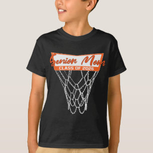 Senior Mom Cl Of 2026 Basketball Net Graduation Mo T-Shirt