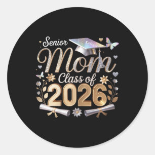 Senior Mom Cl Of 2026 Classic Round Sticker