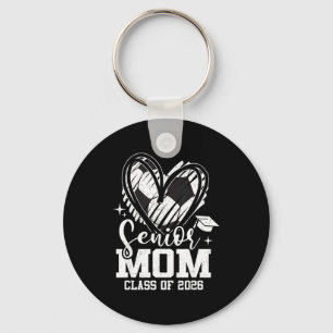 Senior Mom Cl Of 2026 Soccer Graduation Heart Keychain