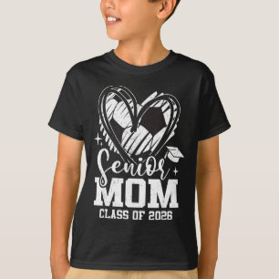 Senior Mom Cl Of 2026 Soccer Graduation Heart  T-Shirt