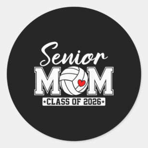 Senior Mom Cl Of 2026 Volleyball Mom Graduation Classic Round Sticker