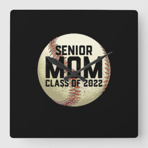 Senior Mom Class of 2022 Baseball Mom Square Wall Clock