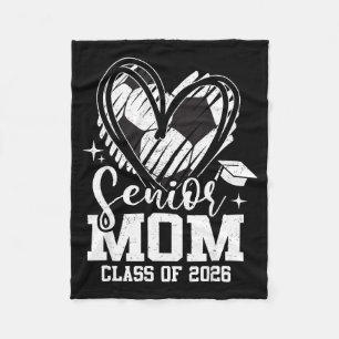 Senior mom class of 2026 soccer graduation heart fleece blanket
