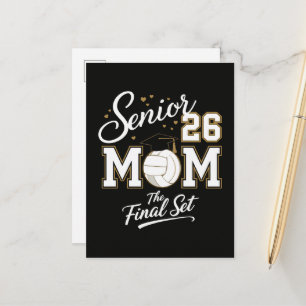 Senior Mom Class of 2026 Volleyball Announcement Postcard