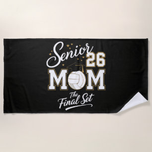 Senior Mom Class of 2026 Volleyball Beach Towel