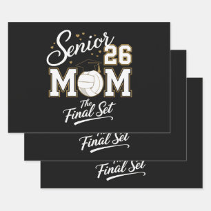 Senior Mom Class of 2026 Volleyball Wrapping Paper Sheet