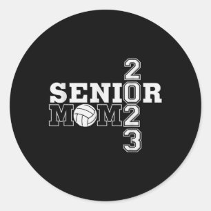 Senior Mom Class of Volleyball Mom Classic Round Sticker