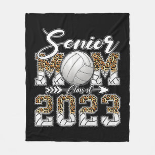 Senior Mom Class Of  Volleyball Mom Graduation Leo Fleece Blanket