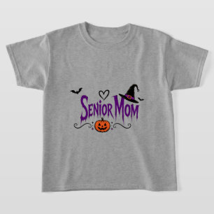 Senior Mom, Funny Halloween Mom,Spooky Pumpkin Mom T-Shirt
