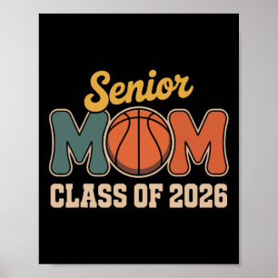 Senior Mom Sketll Cl Of 2026 Retro Ck To School Poster