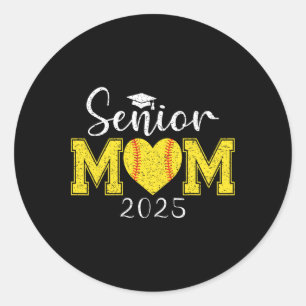 Senior Mom Softll 2025 Cl Of 2025 Graduation Classic Round Sticker