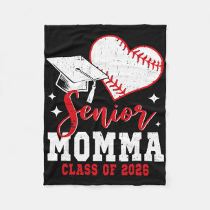 Senior Momma Cl Of 2026 Baseball Graduation Fleece Blanket