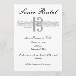 Senior Music Recital - Alto Clef Invitation