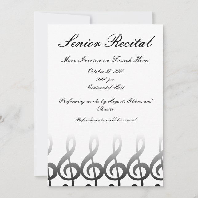 Senior Music Recital Invitation (Front)