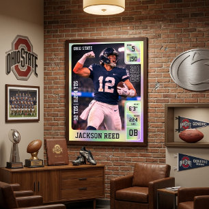 Senior Night Football Player Custom Photo Sports Poster