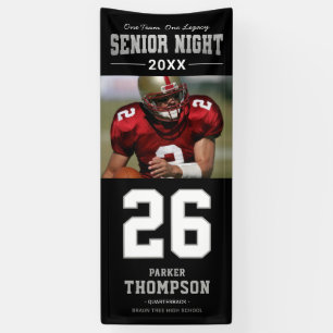 Senior Night Football Silver Photo Banner