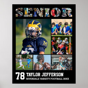 Senior Night Sports Team Player Photo Collage Poster
