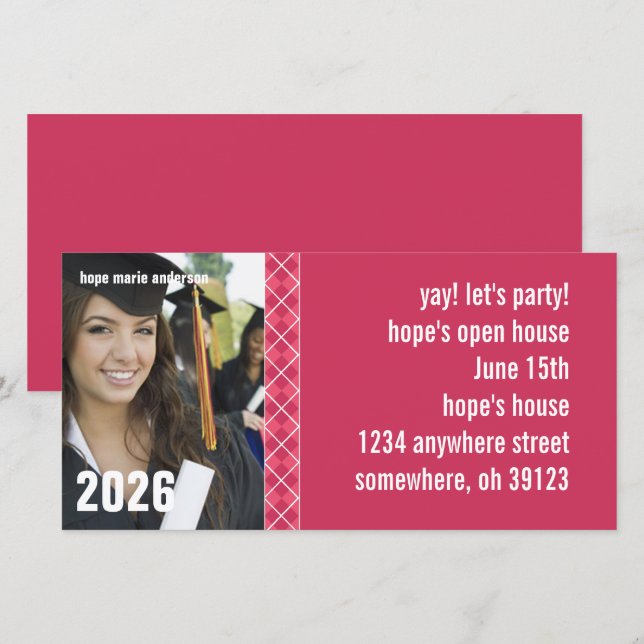 Senior Pictures Open House Graduation Photo (Front/Back)