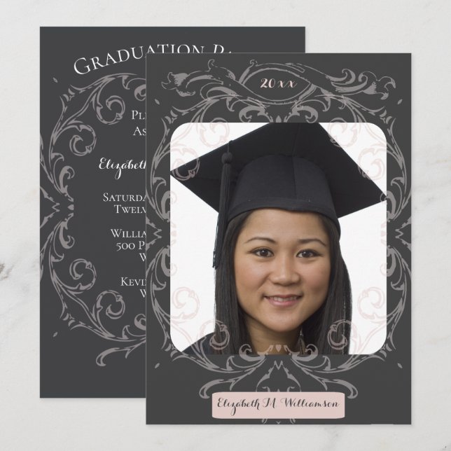 Senior Portrait Photo Graduaton Party Invite (Front/Back)