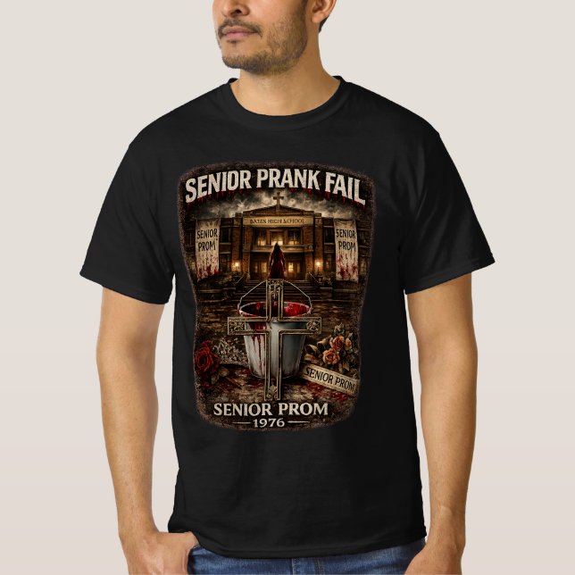Senior Prank Fail Men's Dark Value T-Shirt  (Front)